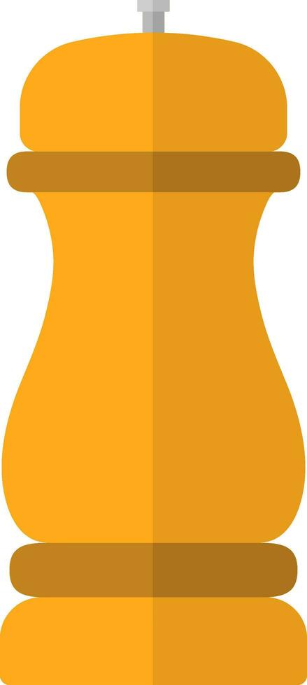 Yellow Pepper Shaker Icon In Flat Style. vector