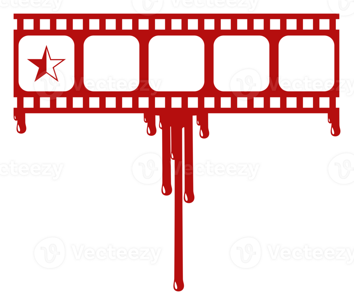 stella Vota cartello nel il sanguinoso pellicola silhouette. valutazione icona simbolo per film o film revisione con genere orrore, romanzo giallo, sangue, sadico, schizzare, tagliente, mistero, allarmante. valutazione 0,5 stella. png