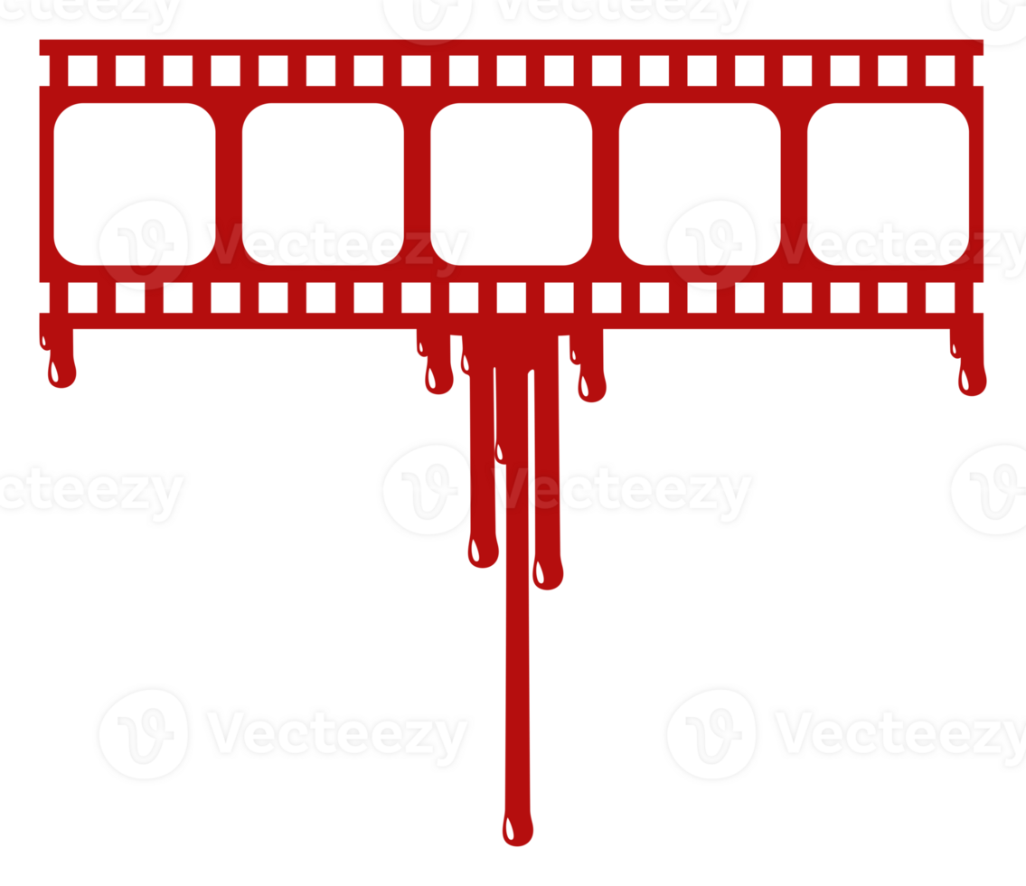 Star Rate Sign in the Bloody Filmstrip  Silhouette. Rating Icon Symbol for Film or Movie Review with Genre Horror, Thriller, Gore, Sadistic, Splatter, Slasher, Mystery, Scary. Rating 0 Star. PNG