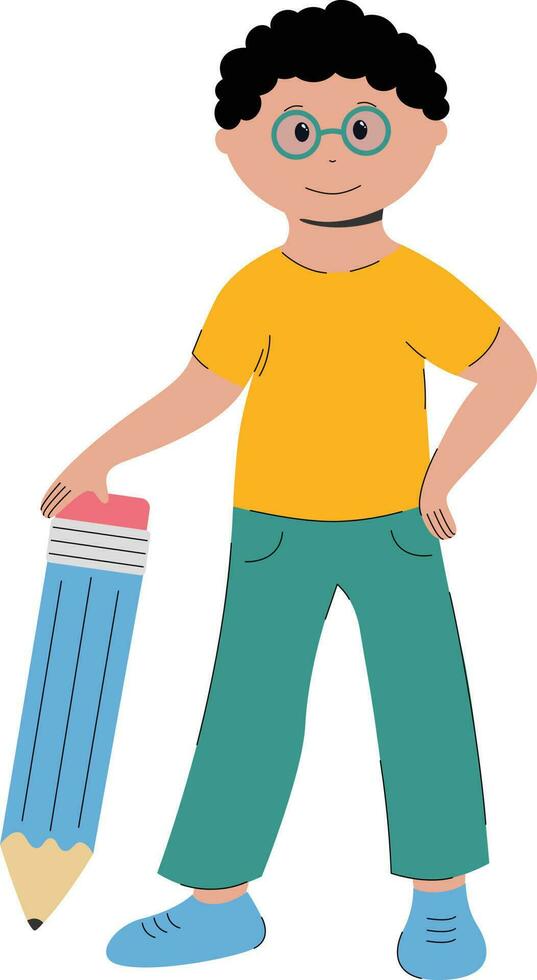 Schoolboy With a Pencil vector