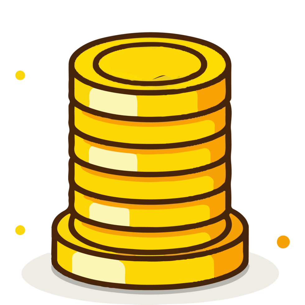 mynt stack illustration. mynt ikon platt png