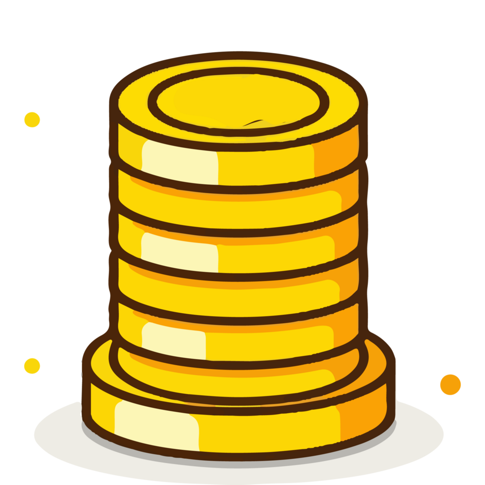 Coins stack illustration. coins icon flat png