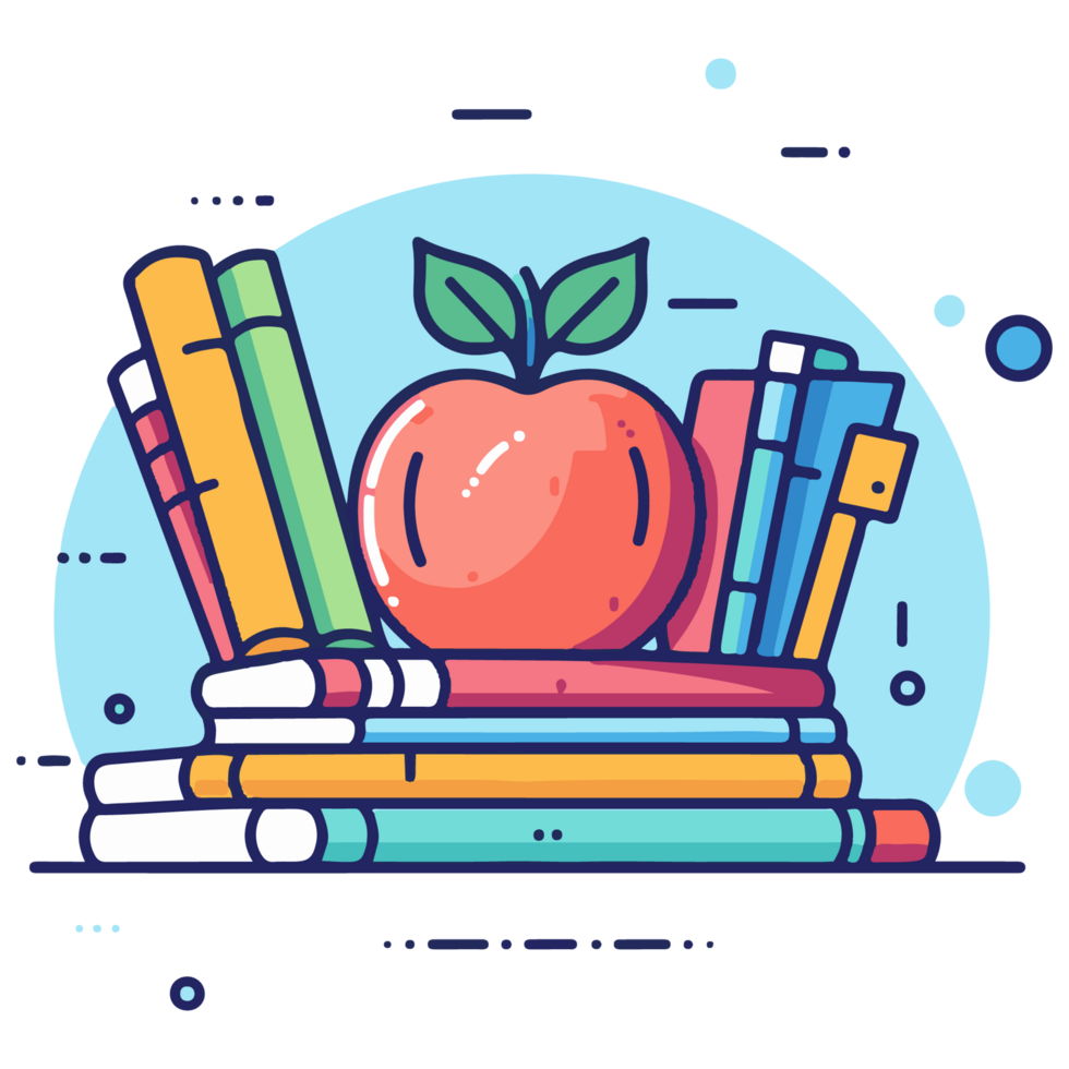 cute illustration of back to school icon png