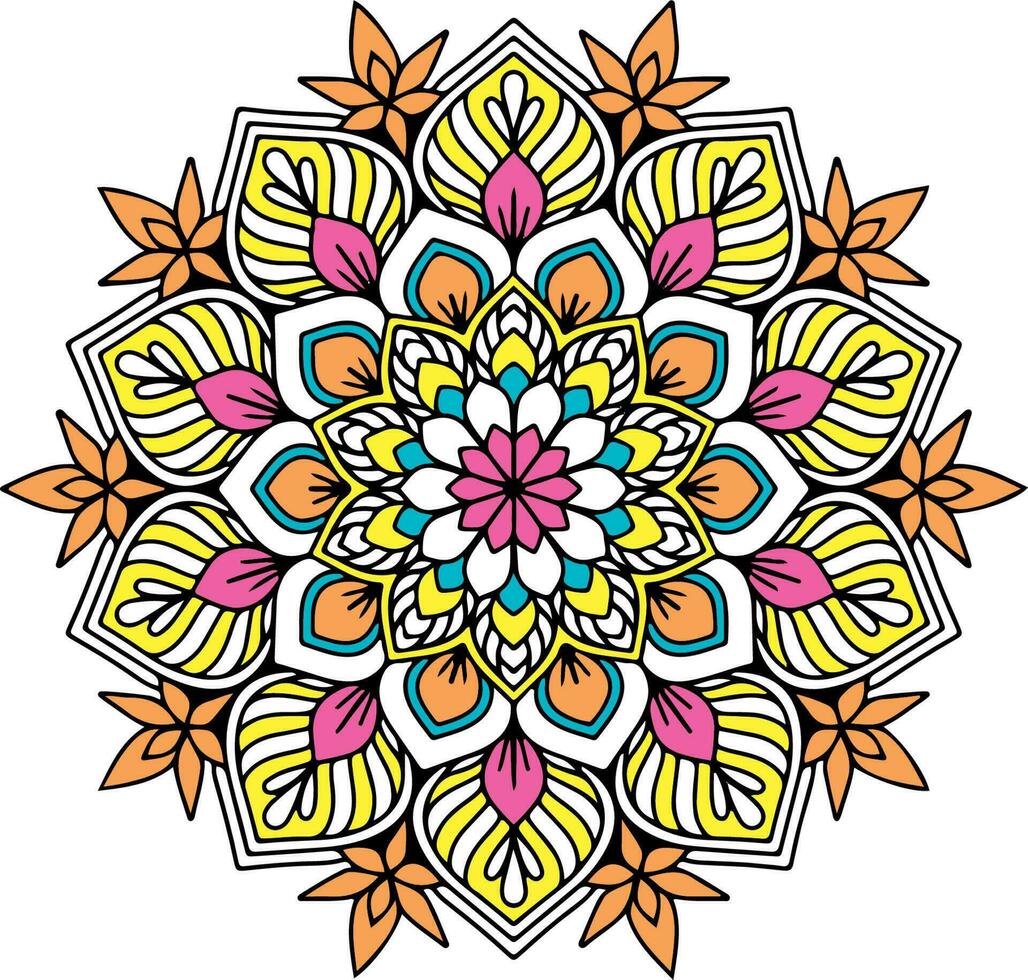 floral mandala diseño modelo vector