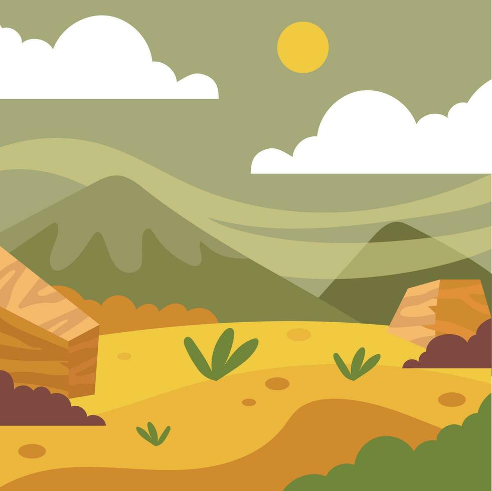 Free Vector desert and mountain landscape background