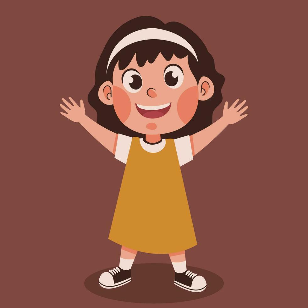 Free vector illustration of a girl playing