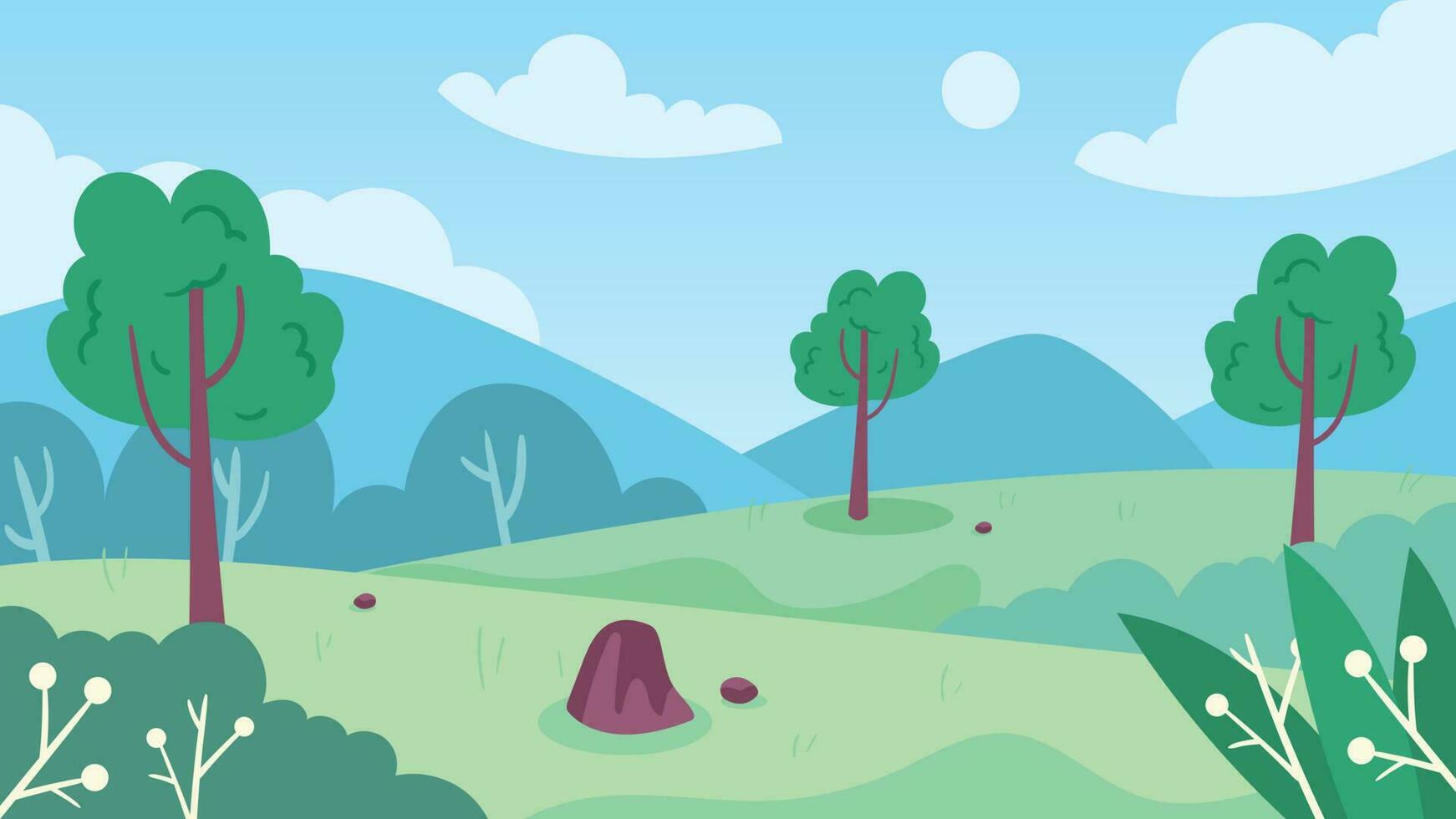 Beautiful hill view vector illustration background