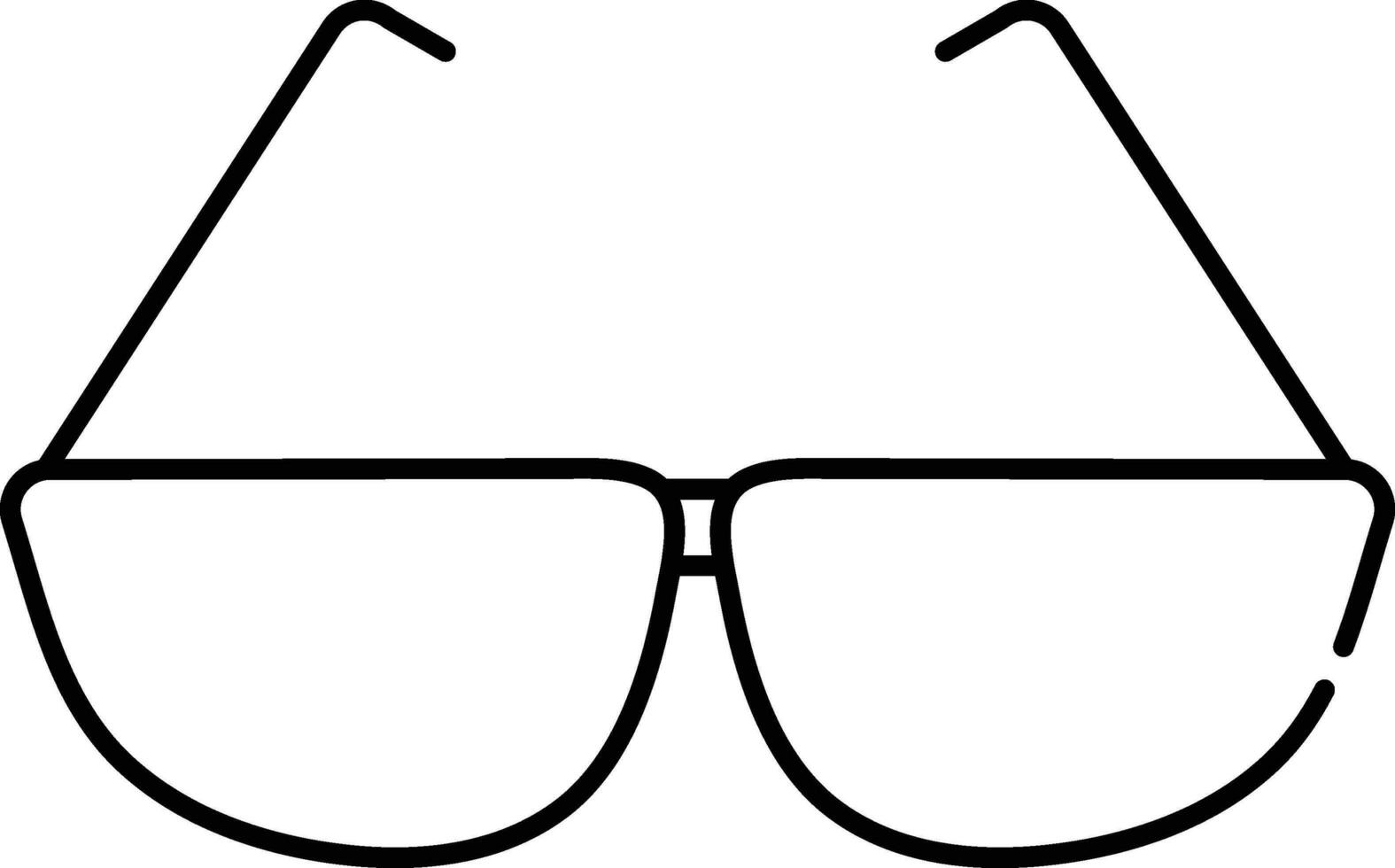 Isolated Spectacle Icon In Black Stroke. vector