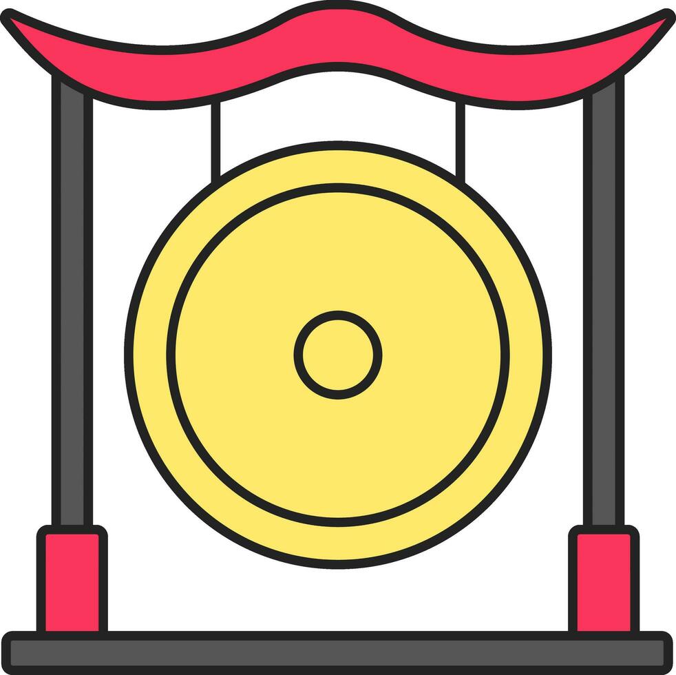 Flat Illustration Of Colorful Gong Icon. vector