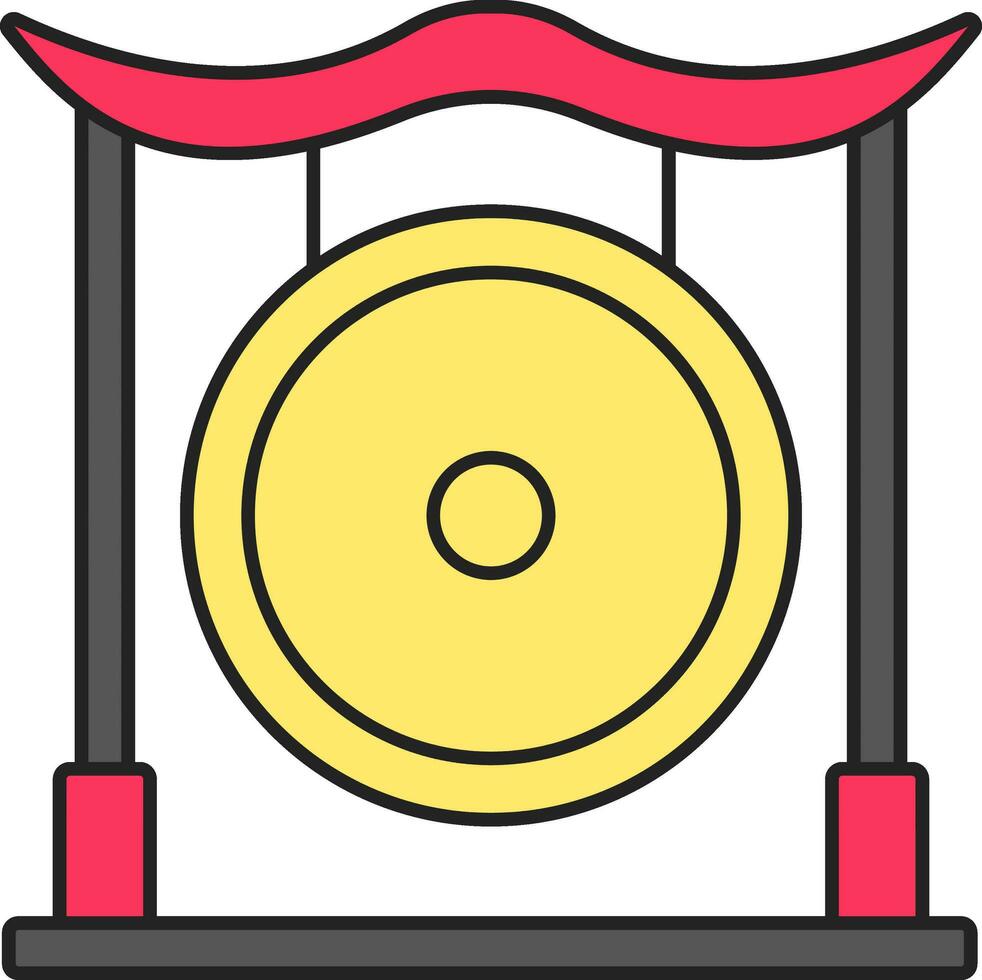 plano ilustración de vistoso gong icono. vector