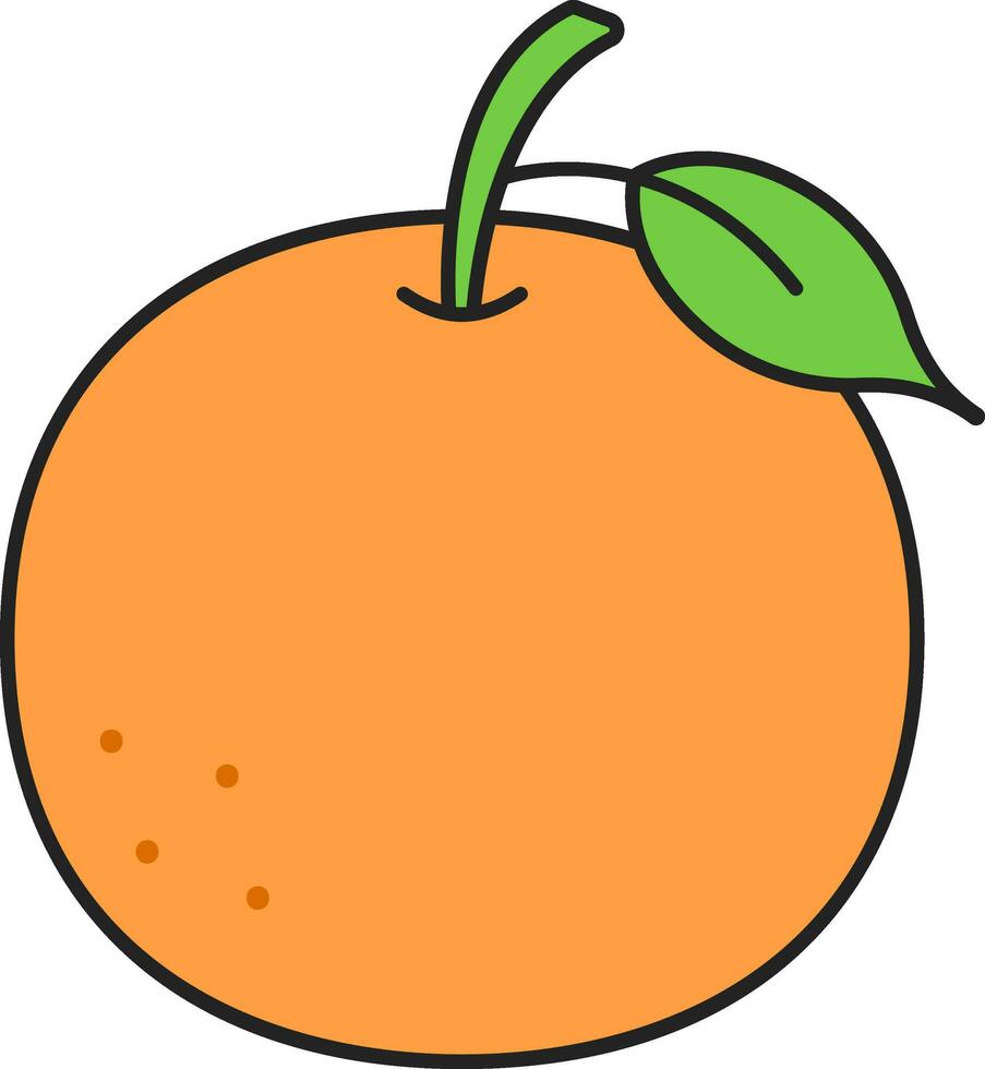 Flat Illustration Of Tangerine Icon. vector