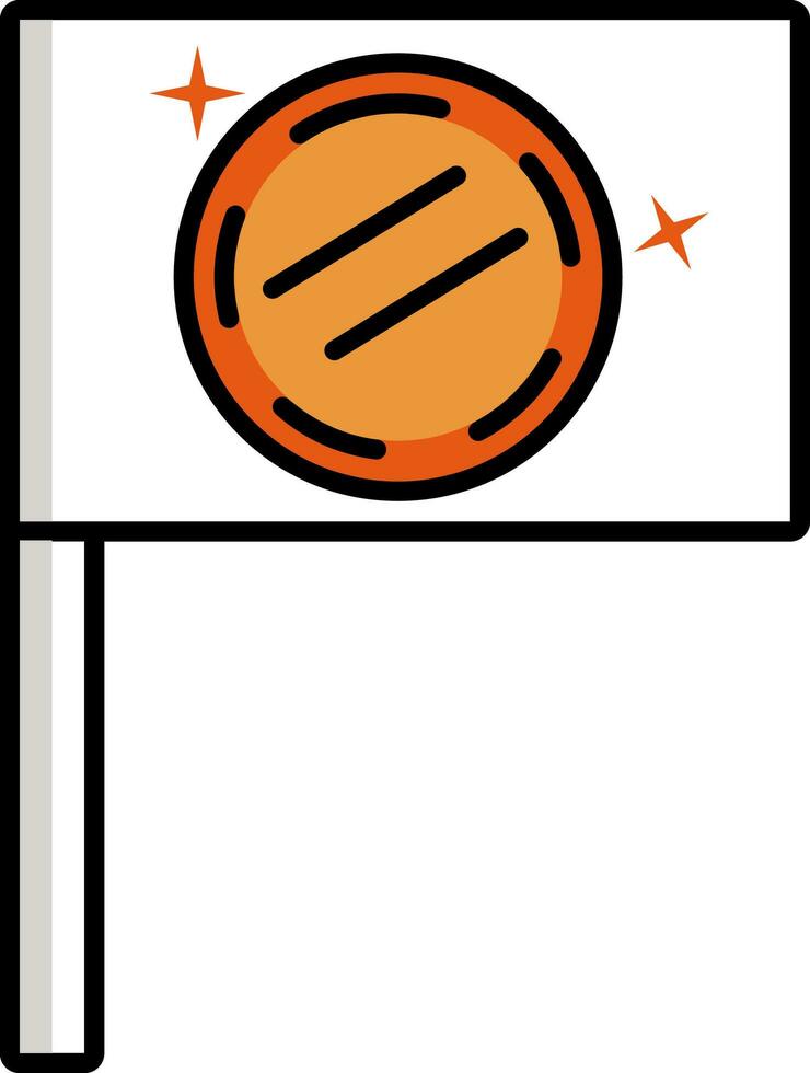 Coin Symbol Signboard Icon In Orange And White Color. vector