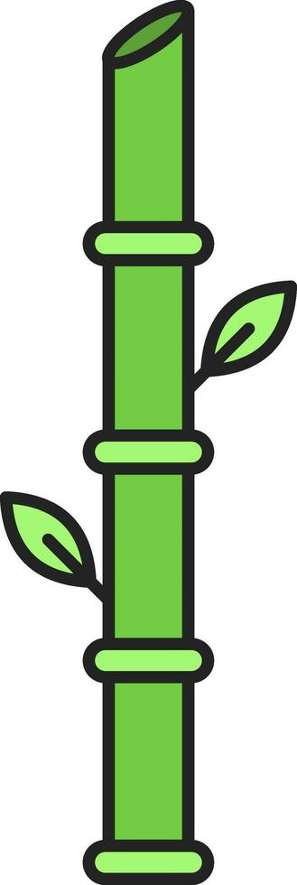 Isolated Green Bamboo Flat Icon. vector