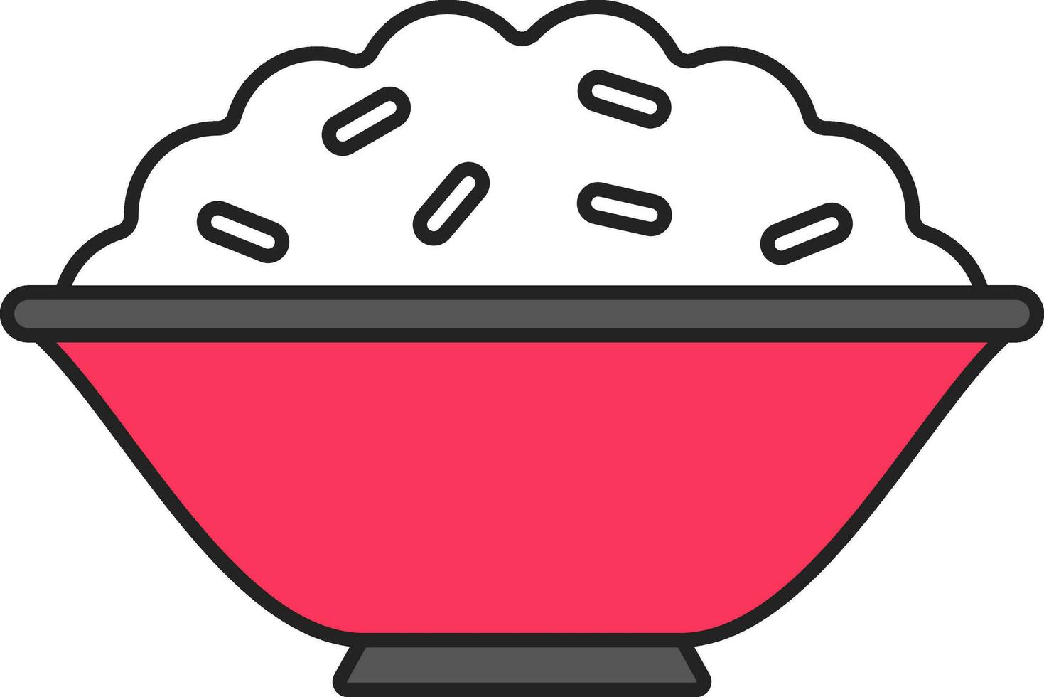 Isolated Rice Pot Icon In Pink And White Color. vector