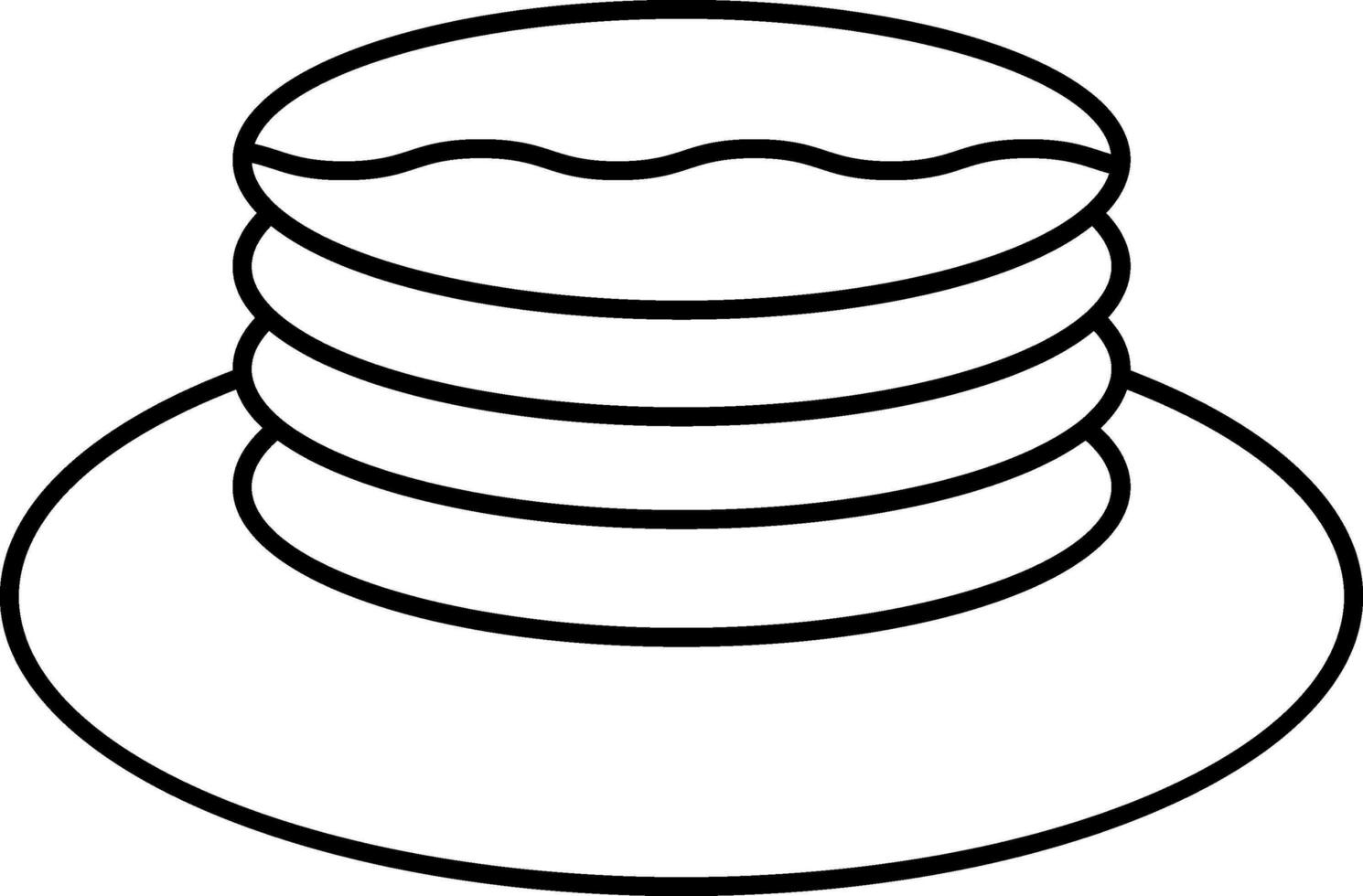 Isolated Pancake Icon In Line Art. vector