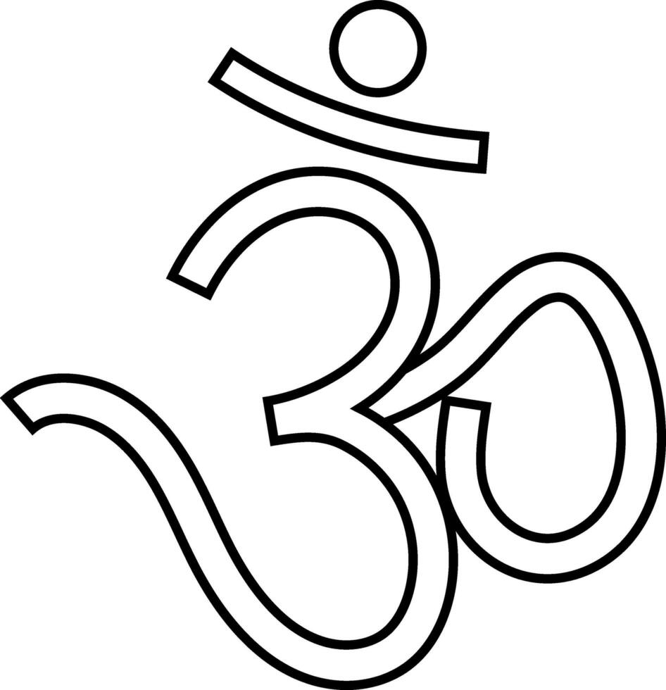 Illustration Of Om Hindi Letter Icon Or Symbol. vector