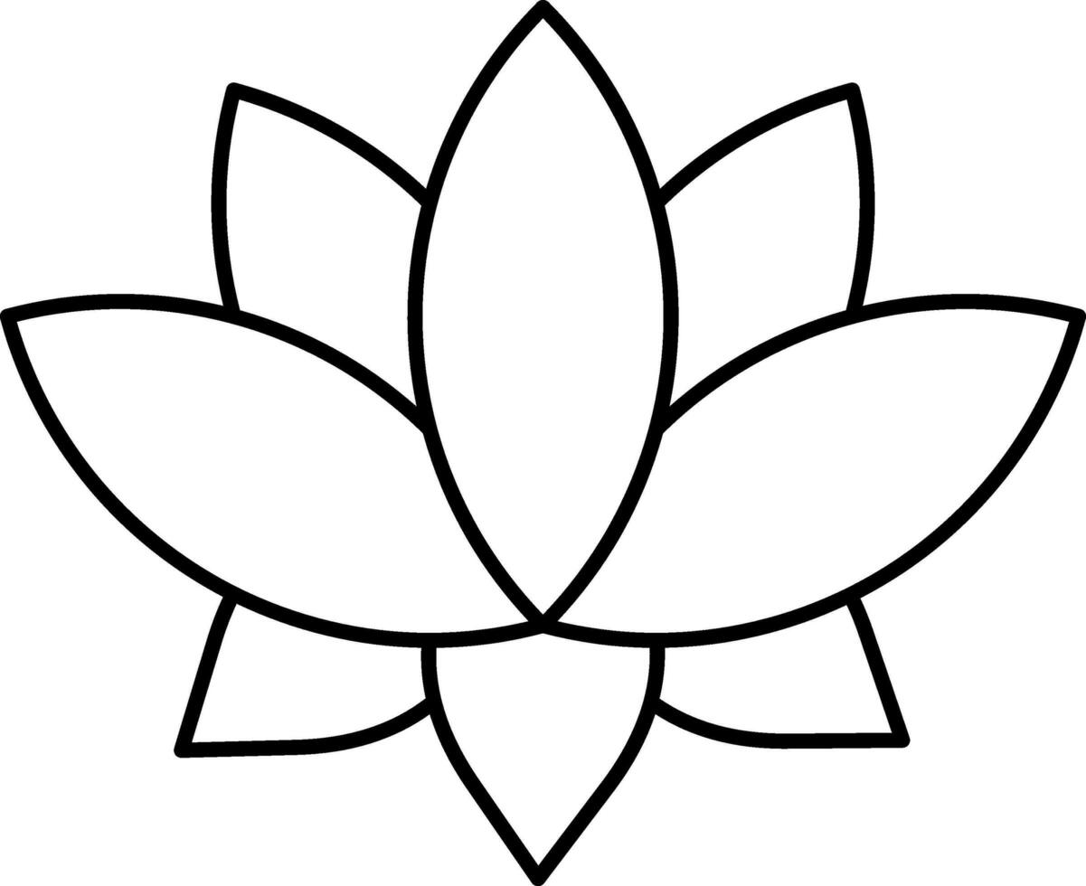 Isolated Lotus Flower Icon In Line Art. vector