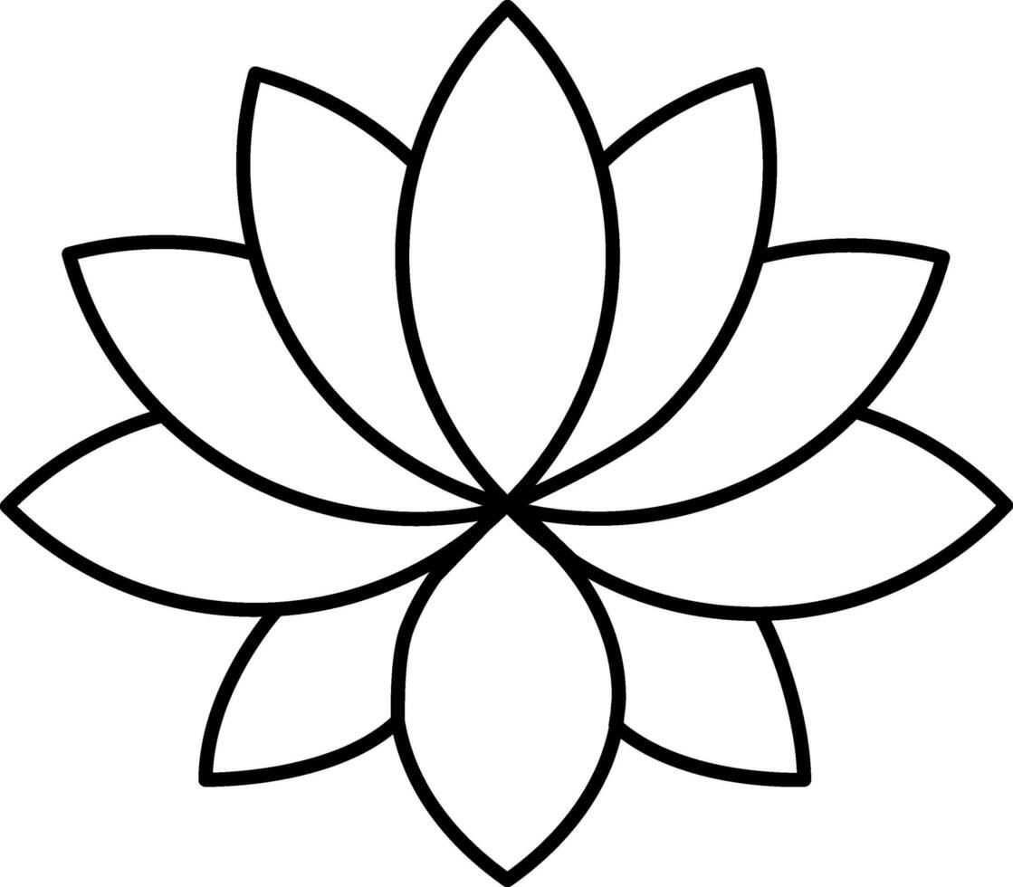 Isolated Lotus Flower Icon In Line Art. vector