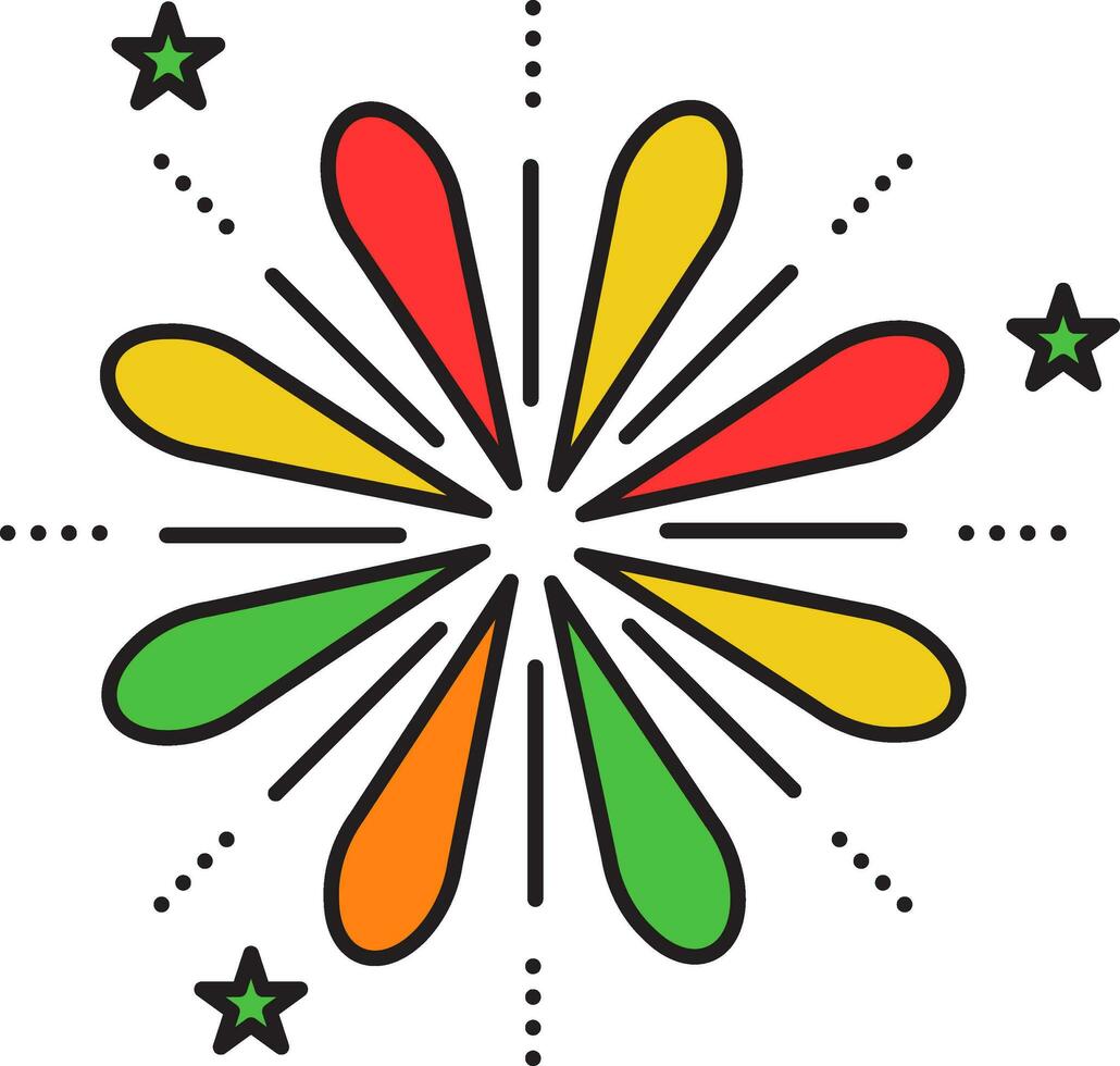 Illustration Of Beautiful Color Firework Icon Or Symbol. vector