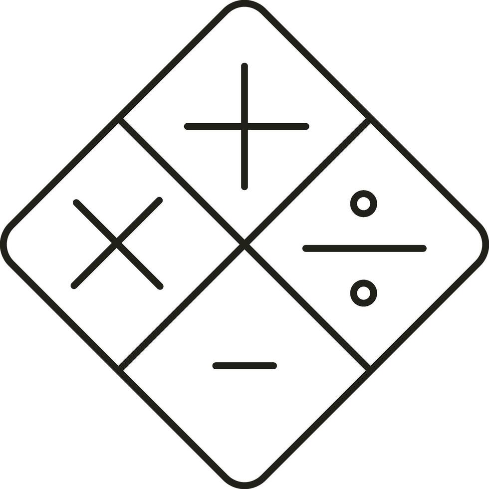 Isolated Calculator Icon In Black Line Art. vector