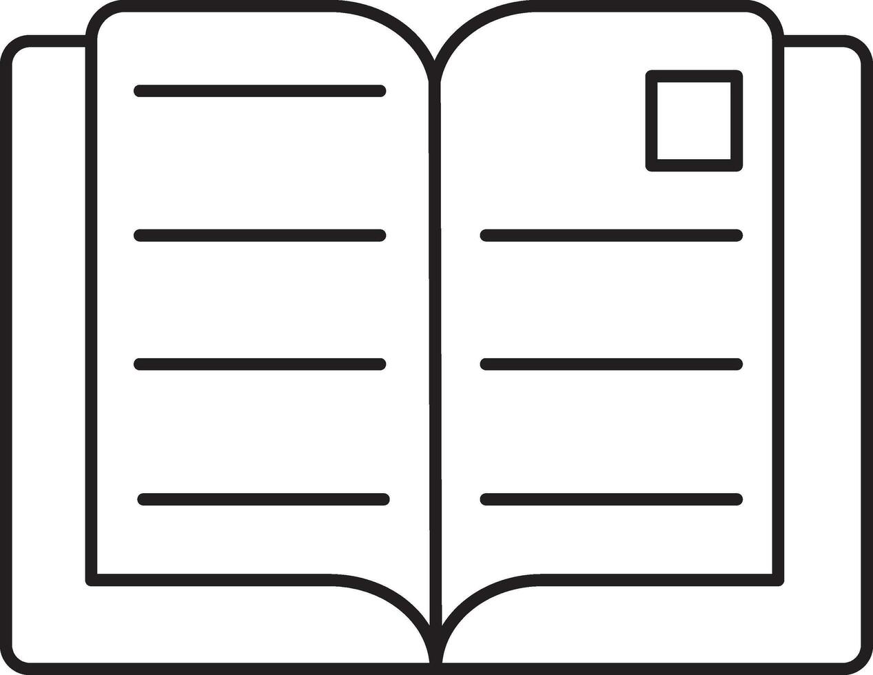 Illustration Of Open Book Icon In Black Outline Style. vector