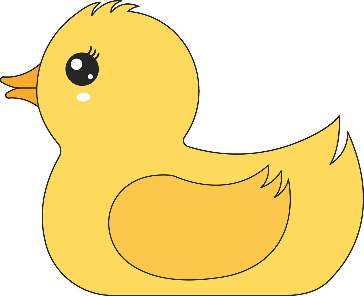 Isolated Yellow Duck Icon In Flat Style. vector