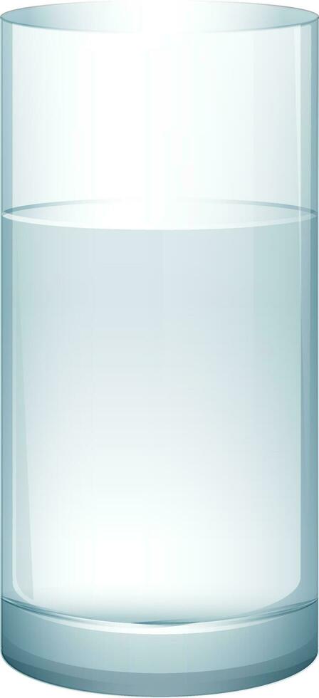 Realistic Water Glass Element On Transparent Background. vector