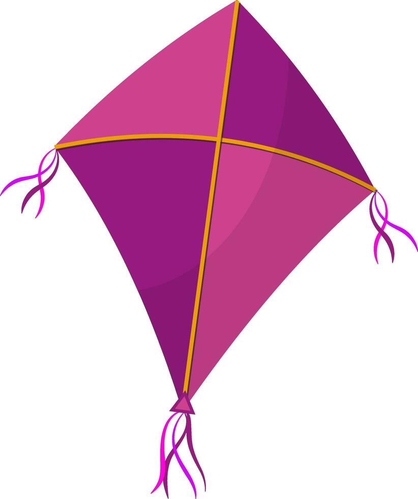 Pink And Purple Color Kite Element In Flat Style. vector