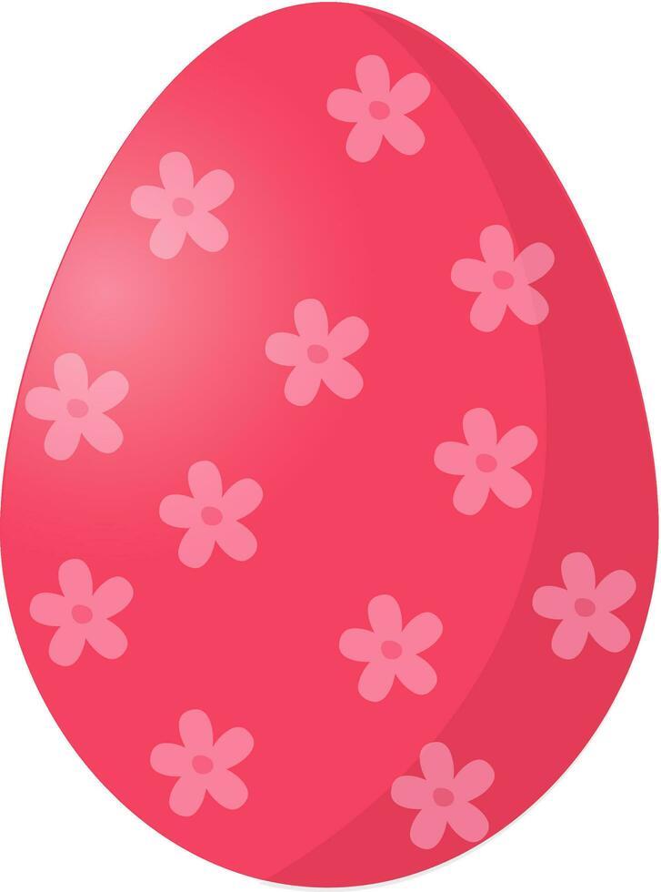 Vector Illustrator Of Red Flower Printed Egg.