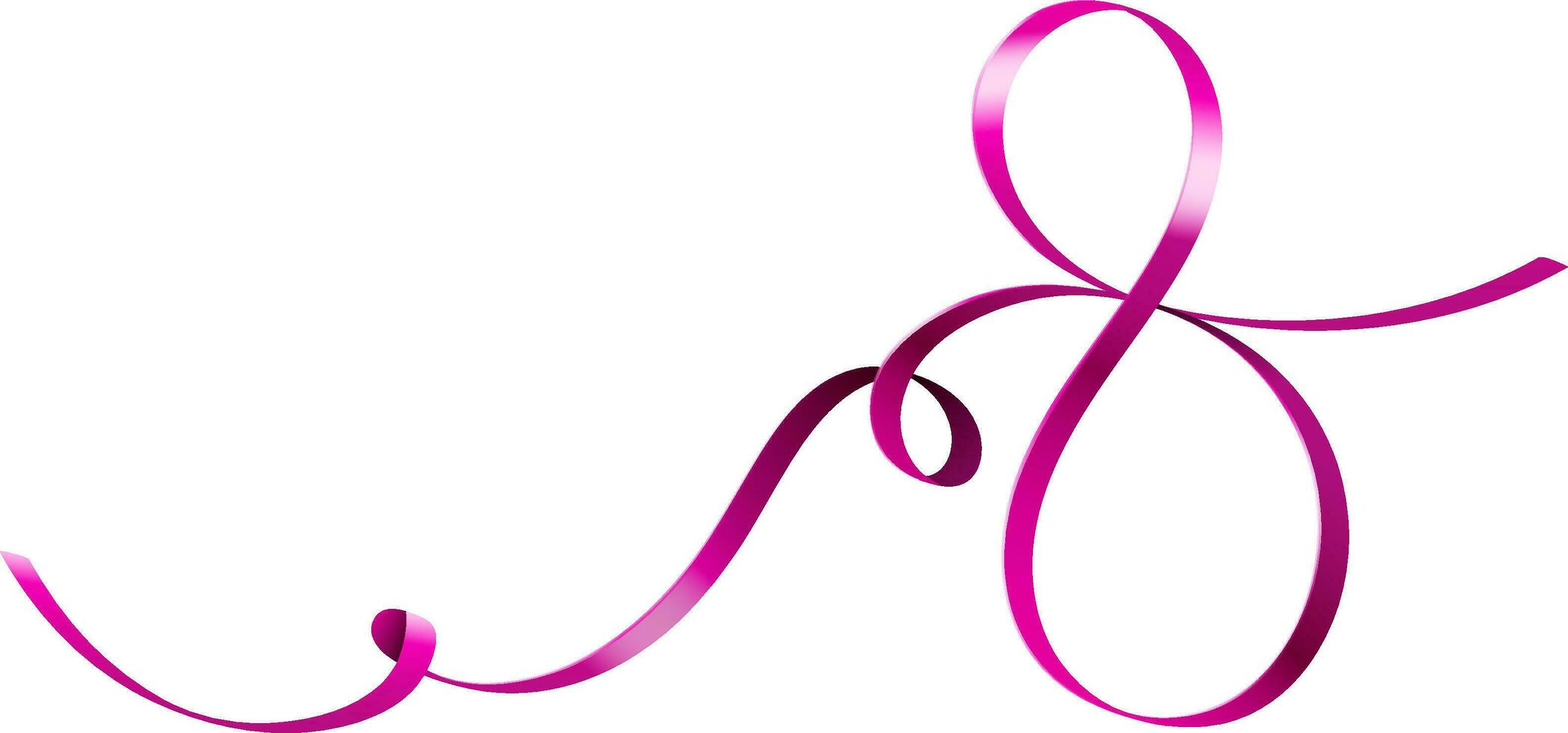 Vector Of Creative 8th Number Made By Pink Ribbon.