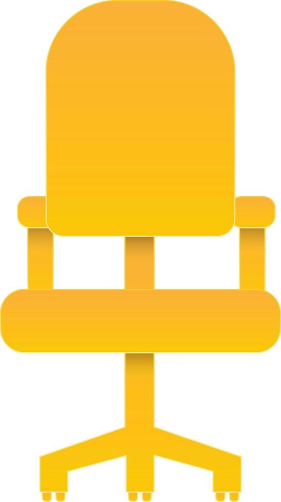 Orange Office Chair In Paper Cut Style. vector