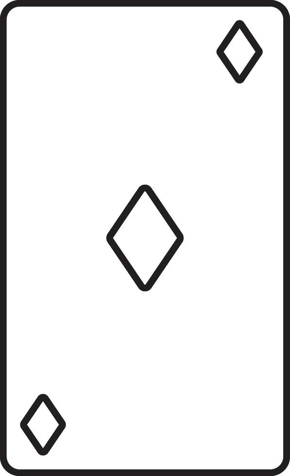 Isolated Playing Card Icon in Black Line Art. vector