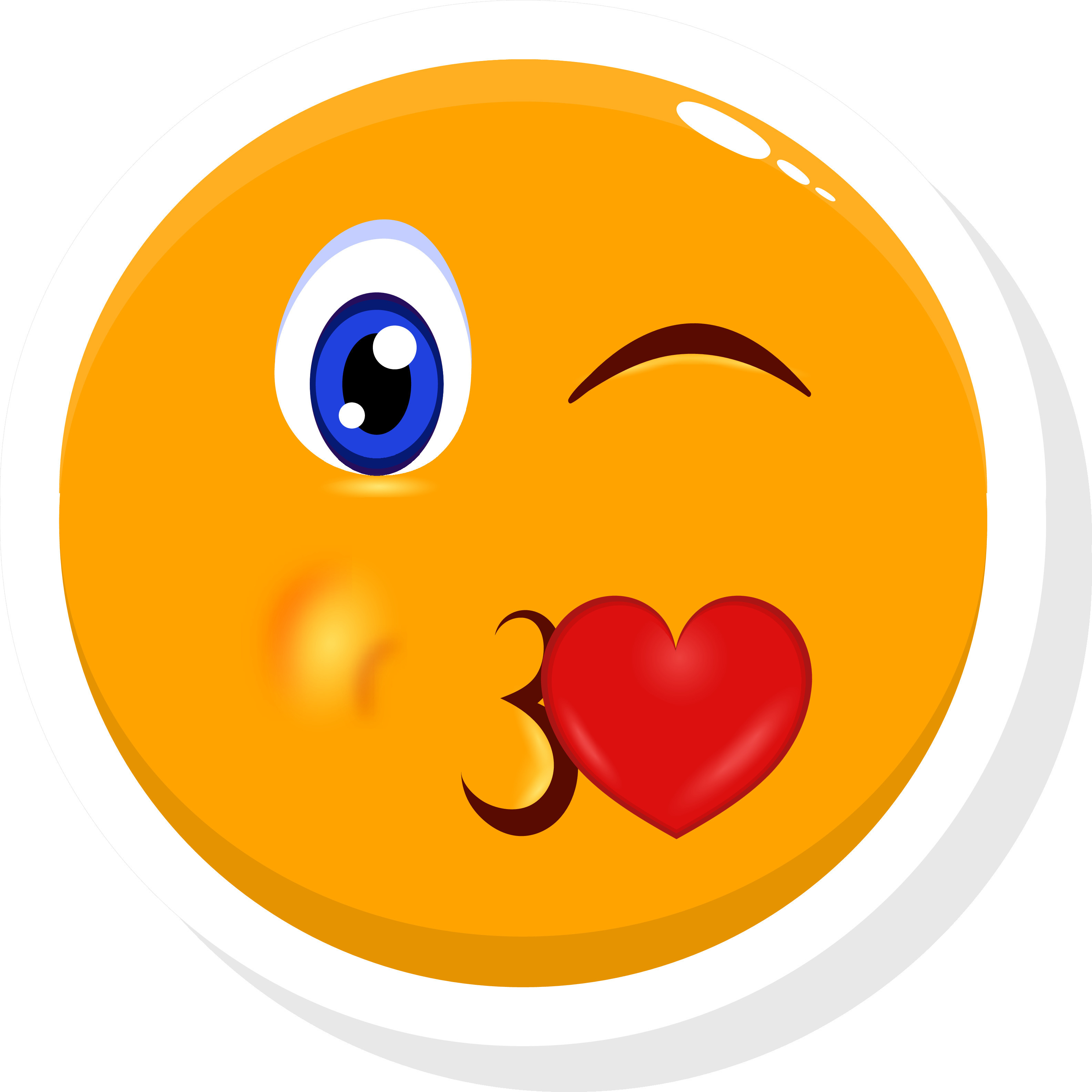 Yellow Face Blowing Kiss Emoji In Sticker Style. 24556458 Vector ...