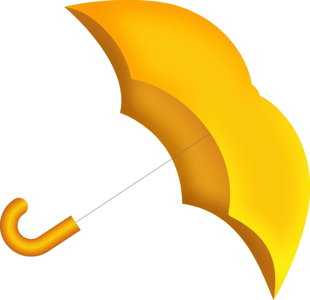 3d ilustración de amarillo abierto paraguas en piso elemento. vector