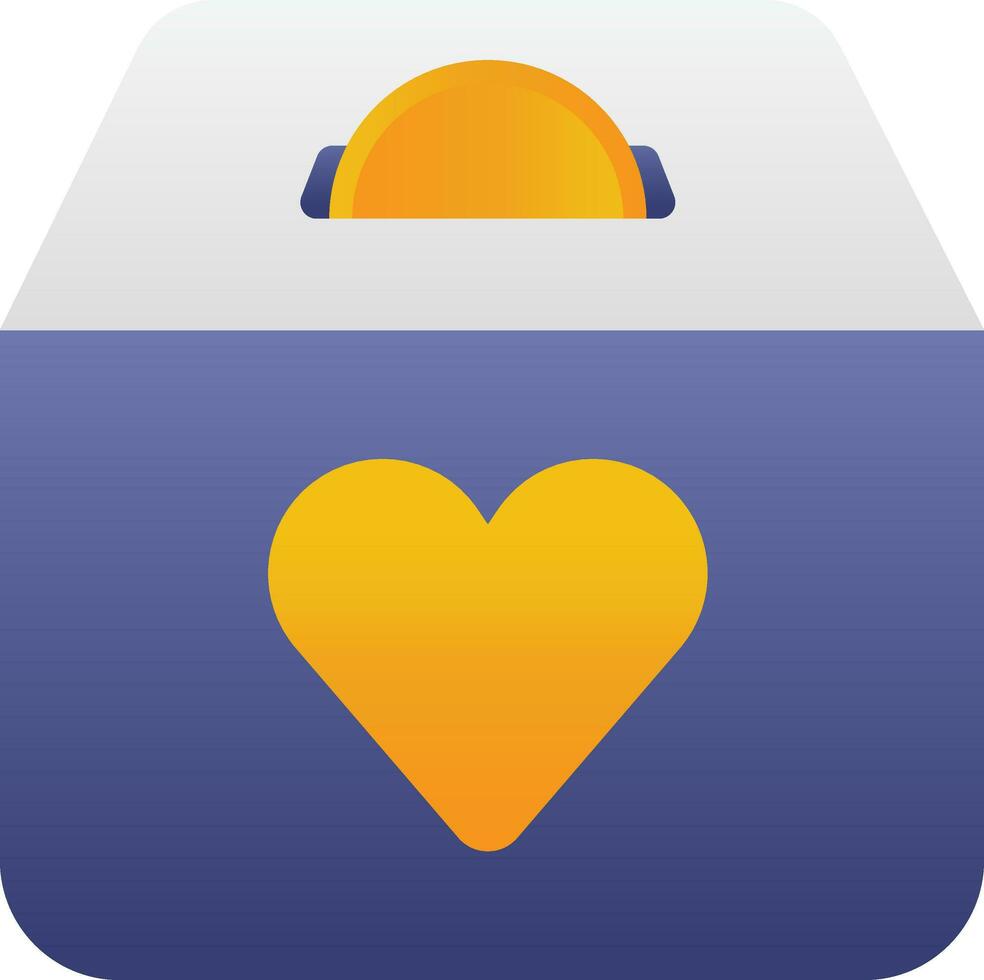 Add Coin Heart Symbol Box Orange And Blue Icon. vector