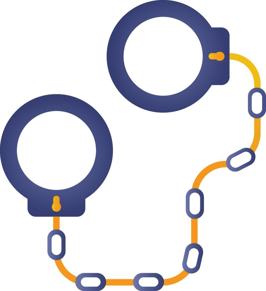 Blue And Orange Illustration Of Handcuffs Icon. vector