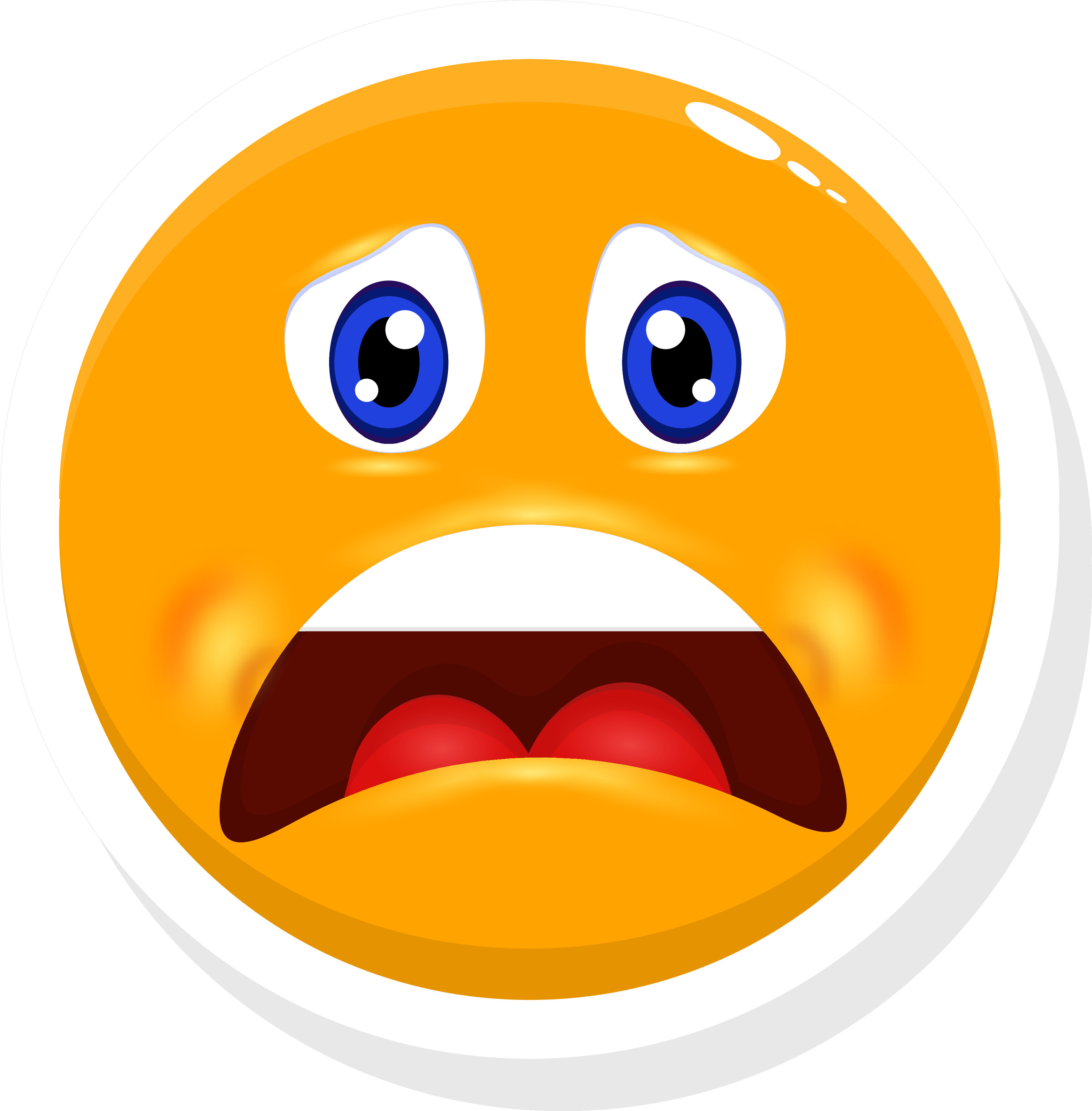 Isolated Sticker Of Scared Face Cartoon Emoji. 24556502 Vector Art at ...