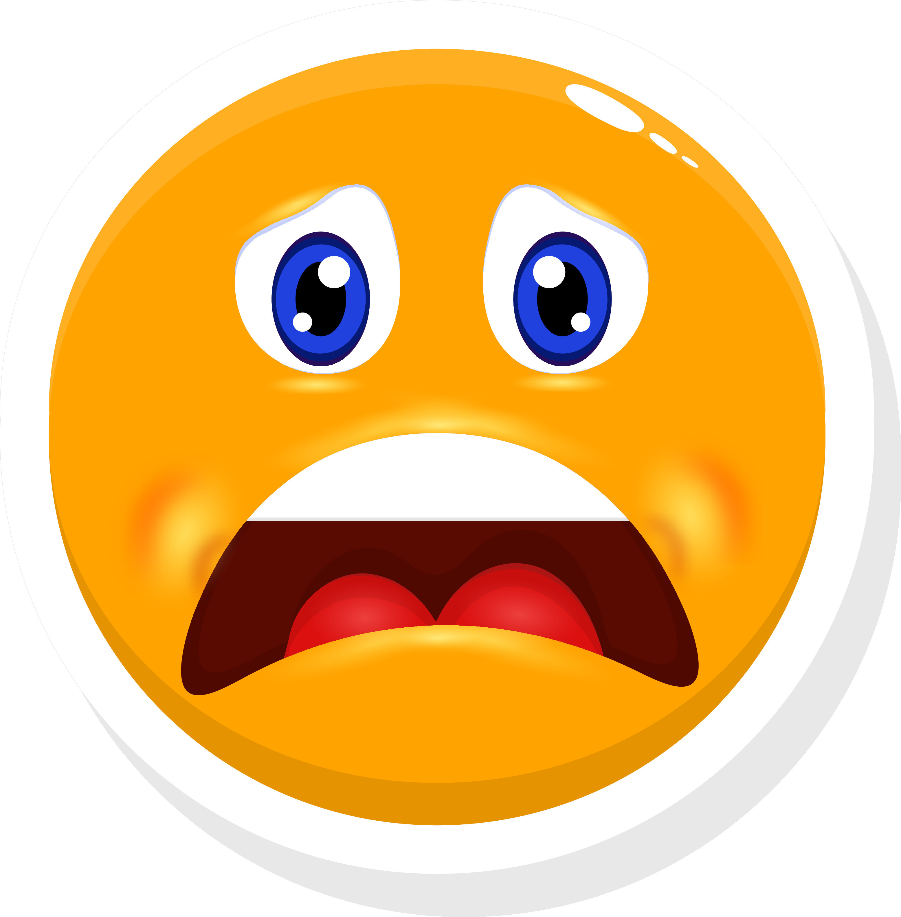 Isolated Sticker Of Scared Face Cartoon Emoji. 24556502 Vector Art at  Vecteezy