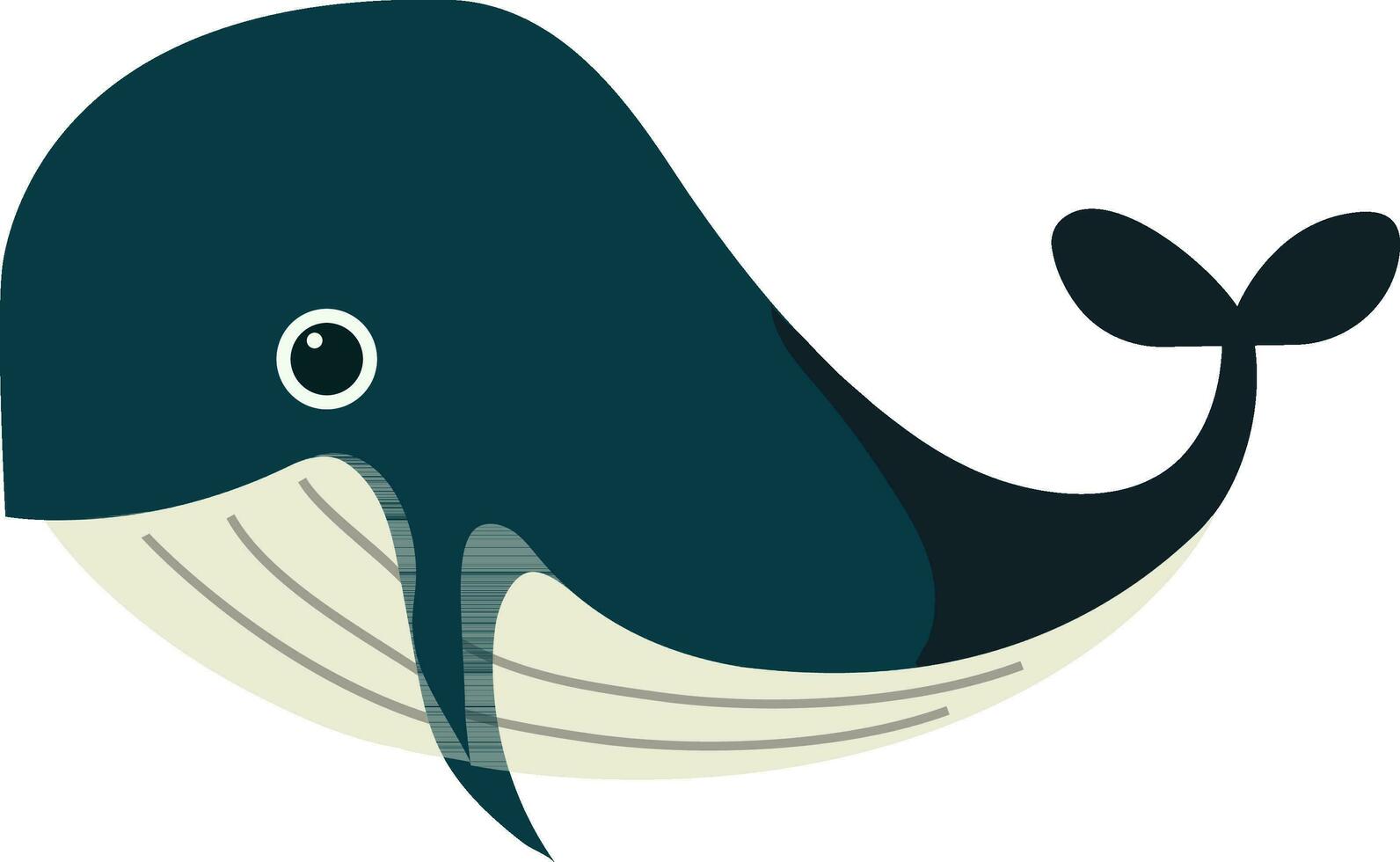 Flat Style Whale Fish Icon In Teal Color. vector