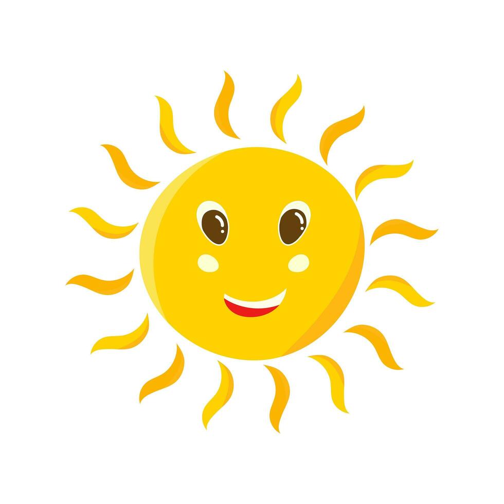 Flat Illustration Of Laughing Sun Icon. vector
