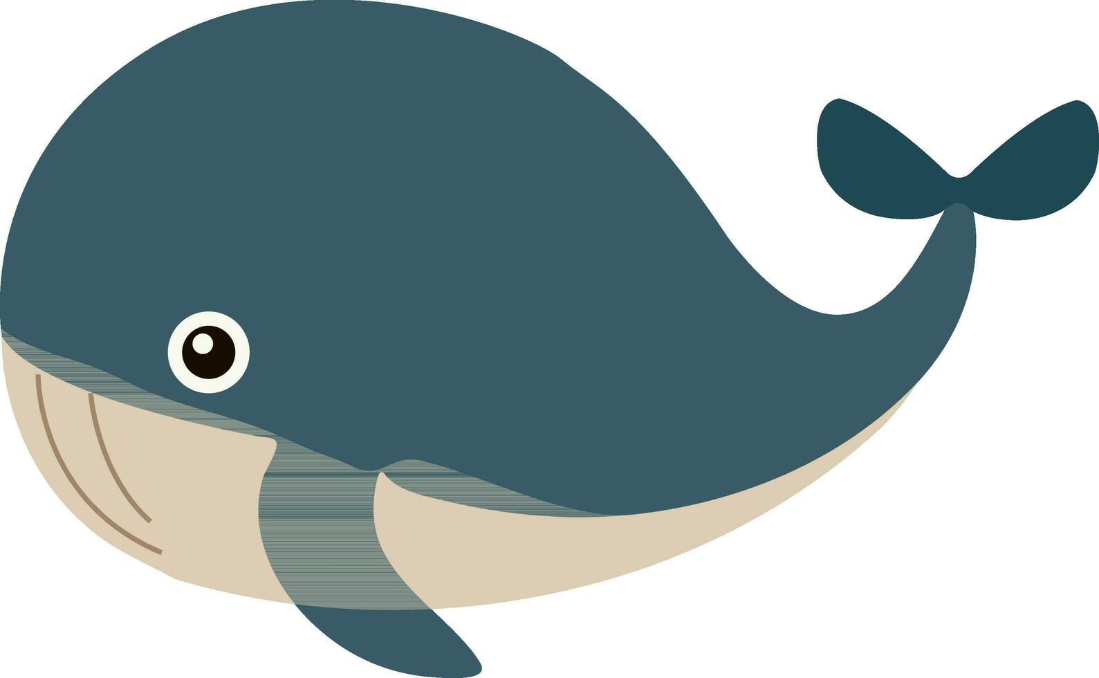 Isolated Whale Fish Icon In Flat Style. vector