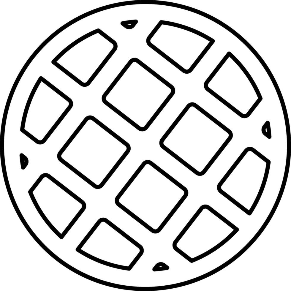 Isolated Waffle Icon In Black Outline Style. vector