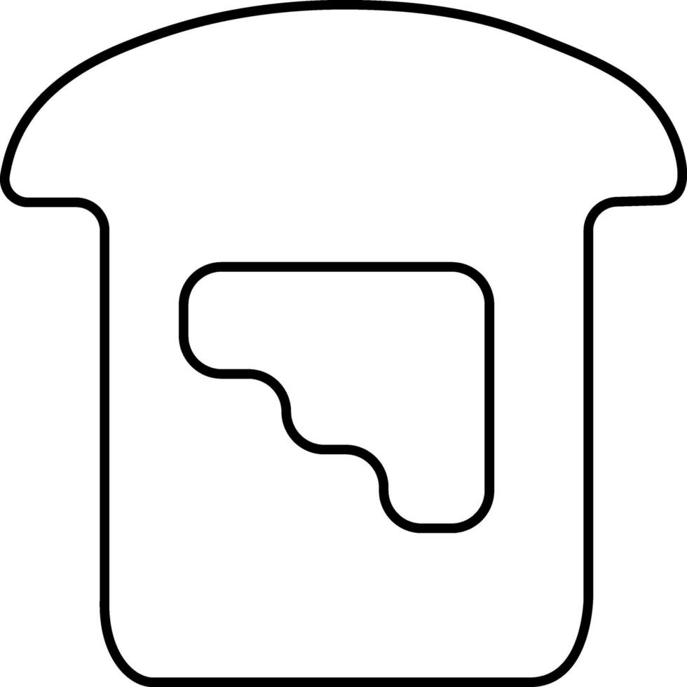 Butter Or Jam On Bread Icon In Line Art. vector