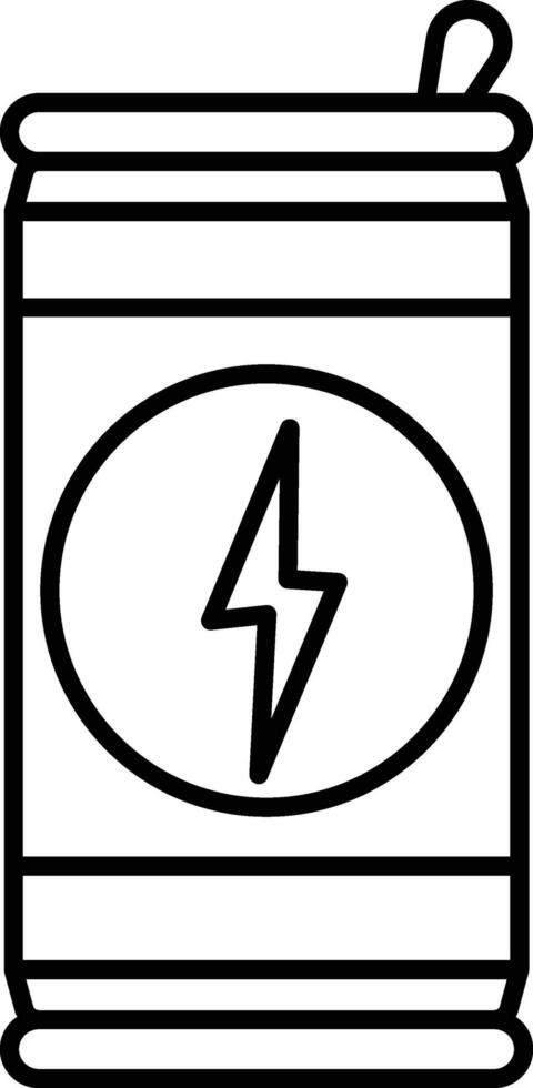 ilustración de energía bebida lata icono en negro ataque. vector