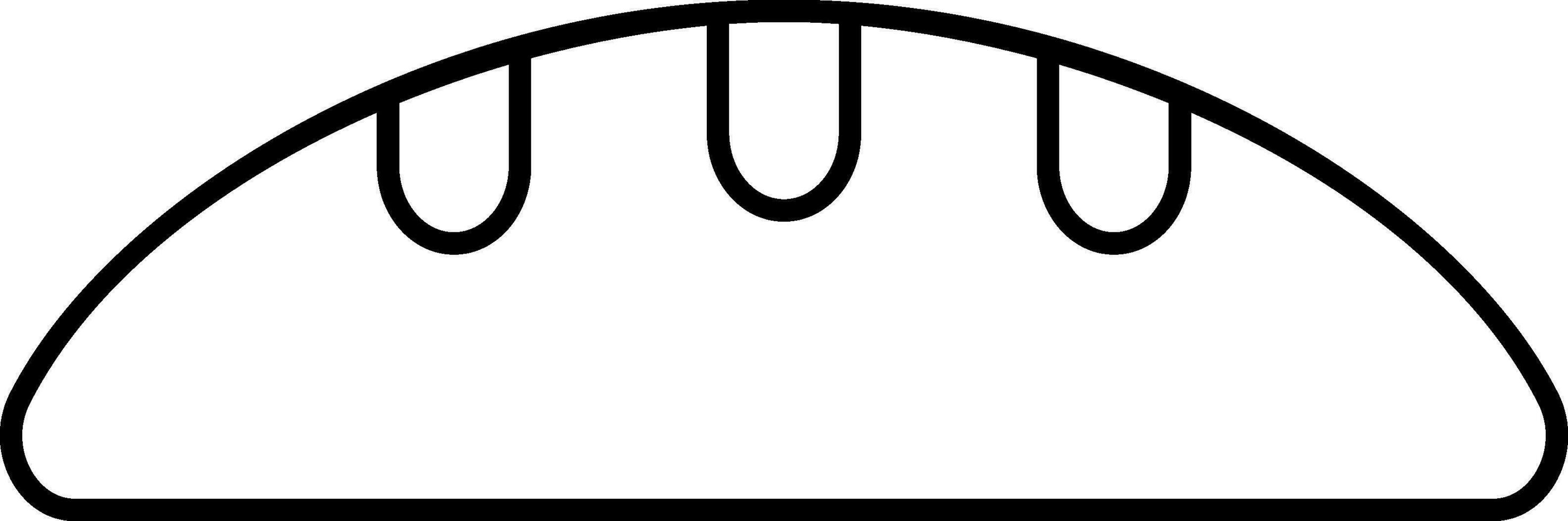 Illustration Of Baguette Icon In Black Stroke. vector