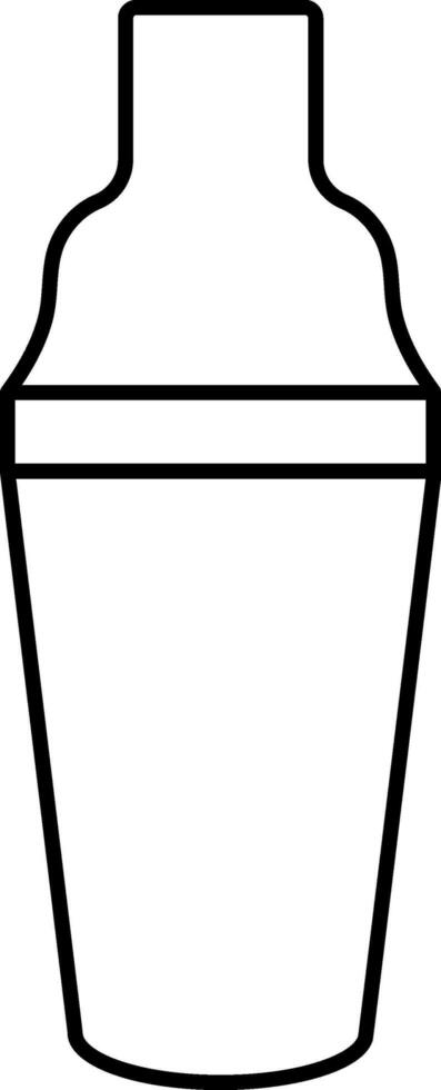 Isolated Cocktail Shaker Icon In Black Outline. vector