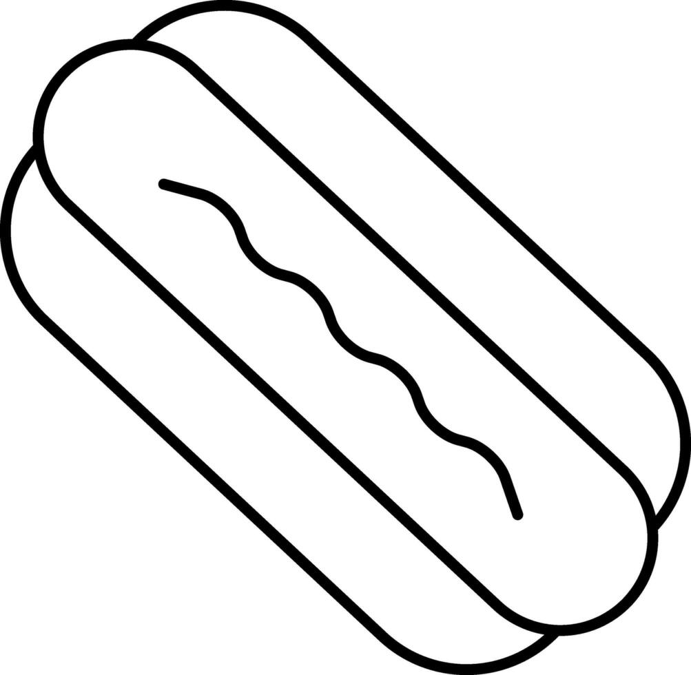 Isolated Hot Dog Icon In Black Outline Style. vector