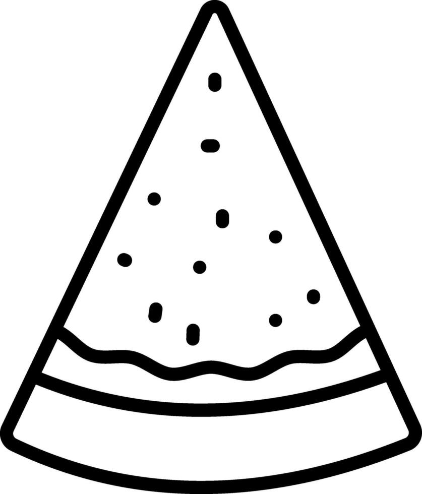 Isolated Pizza Slice Icon In Black Outline Style. vector