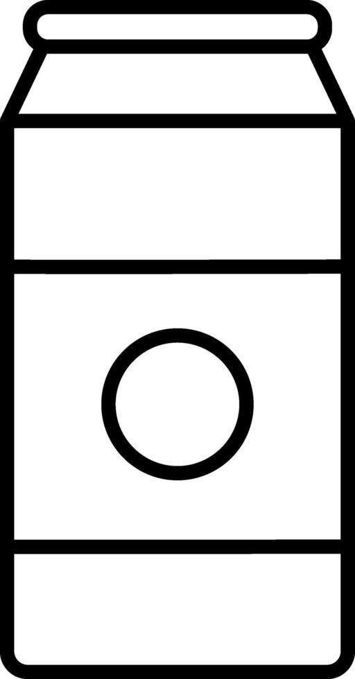 Isolated Can Icon In Black Outline Style. vector
