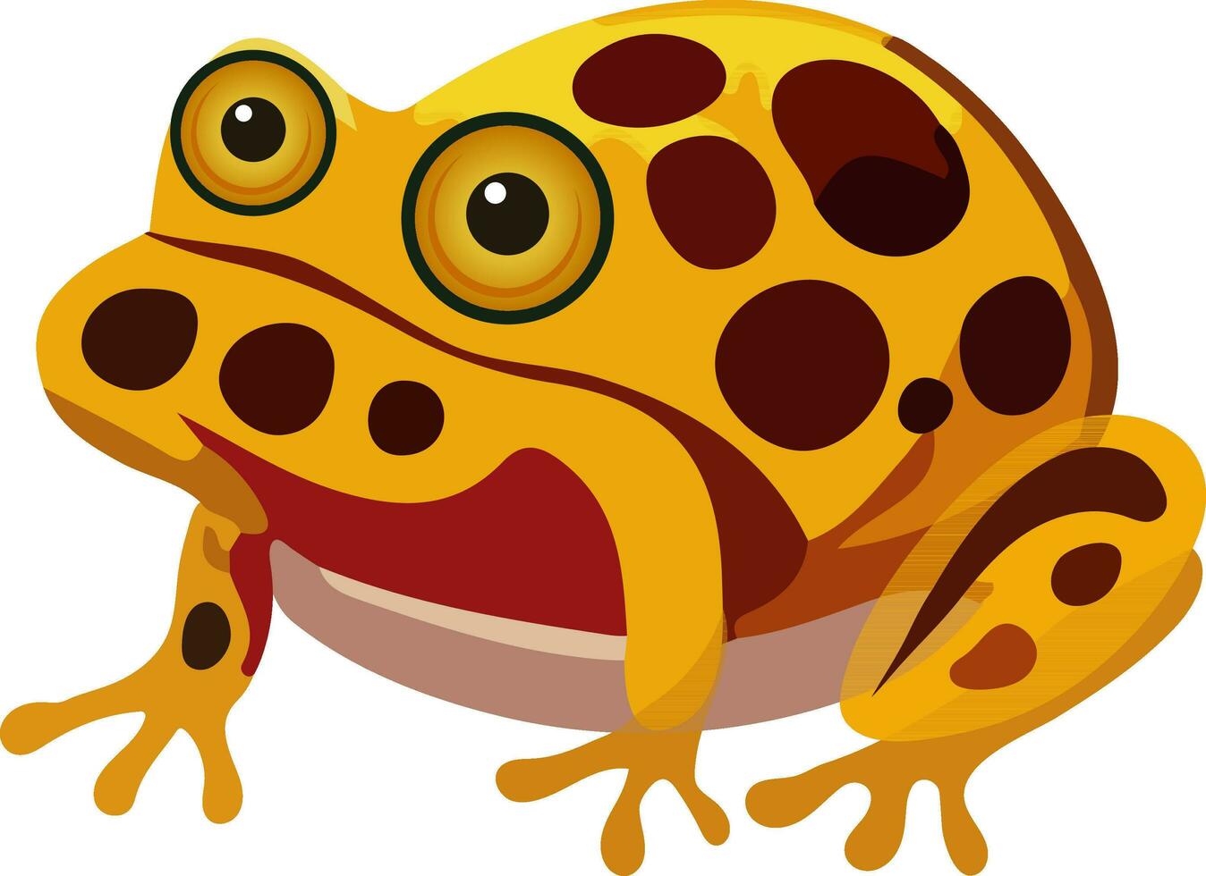 Yellow Poison Dart Frog Icon In Flat Style. vector